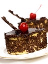 Chocolate cakes with cherry