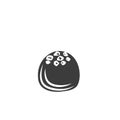 Chocolate candie monochrome glyph icon