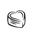 Chocolate candie monochrome outline icon