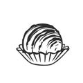 Chocolate candie monochrome outline icon