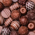 Chocolate candies. Belgian truffles Royalty Free Stock Photo