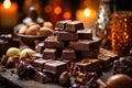 Chocolate candies, captured up-close to show off every delectable detail. From creamy truffles to rich caramels, this ta