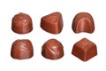 Chocolate candies collection isolated on white Royalty Free Stock Photo