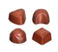 Chocolate candies collection on white