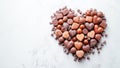 Chocolate candies heart on marble background with copy space Royalty Free Stock Photo