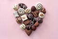 Chocolate candies heart Royalty Free Stock Photo