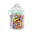Chocolate candies in jar for wedding favours or holiday decoration