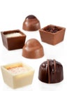 Chocolate Candy Assortment On White Background