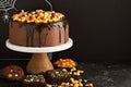 Chocolate and candy corn cake
