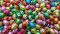 Chocolate candy Easter egg wrapped in foil Royalty Free Stock Photo