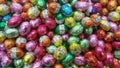 Chocolate candy Easter egg wrapped in foil Royalty Free Stock Photo