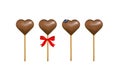 Chocolate candy hearts with a billberry. Vector Royalty Free Stock Photo