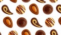 Chocolate candy isolated praline dessert cacao delicious sweets on white background confectionery