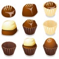 Chocolate candy isolated vector illustration.