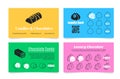 Chocolate candy loyalty card set collect bonus for free vector illustration