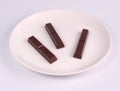 Chocolate candy on plate Royalty Free Stock Photo