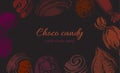 Chocolate candy. Vector art hand drawn frame Royalty Free Stock Photo