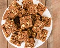 Chocolate caramel brownies with nuts