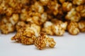 Chocolate caramel coated popcorn Royalty Free Stock Photo