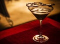 Chocolate caramel cream martini mixed cocktail glass Royalty Free Stock Photo