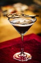 Chocolate caramel cream martini mixed cocktail glass Royalty Free Stock Photo