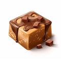 Quadratura: Melting Pots Of Fudge - Realistic Chocolate Bar Illustration Royalty Free Stock Photo