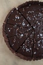 Chocolate caramell tarte with fleur de sal