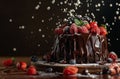 Chocolate cascade cake Royalty Free Stock Photo
