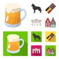 Chocolate, cathedral and other symbols of the country.Belgium set collection icons in cartoon,flat style vector symbol