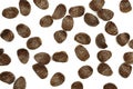 Chocolate cereals isolated on white background. Texture pattern Royalty Free Stock Photo