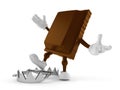 Chocolate character with bear trap Royalty Free Stock Photo