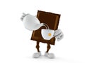 Chocolate character holding tea cup
