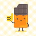 Chocolate character showing thumbs up and winking. Funny character