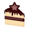 Chocolate cheese cake and star shape cookie biscuit