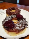 Chocolate cherries donut