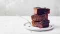 Chocolate cherry brownie dessert Royalty Free Stock Photo