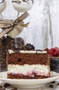 Chocolate and cherry cake Royalty Free Stock Photo