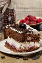 Chocolate and cherry cake Royalty Free Stock Photo