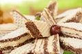 Chocolate cherry wafer cake Royalty Free Stock Photo