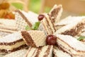 Chocolate cherry wafer cake Royalty Free Stock Photo