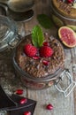 Chocolate Chia seed pudding Royalty Free Stock Photo