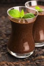 Chocolate chia seeds pudding Royalty Free Stock Photo