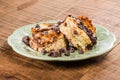 Chocolate chip bread pudding dessert Royalty Free Stock Photo