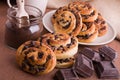 Chocolate chip brioche buns. Royalty Free Stock Photo