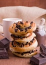Chocolate chip brioche buns. Royalty Free Stock Photo