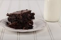 Chocolate Chip Brownie side view Royalty Free Stock Photo