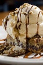 Chocolate chip brownie sundae Royalty Free Stock Photo