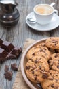 Chocolate chip coockies with coffee Royalty Free Stock Photo