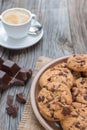Chocolate chip coockies with coffee Royalty Free Stock Photo
