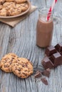 Chocolate chip coockies with kakao Royalty Free Stock Photo